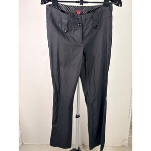 Heart Soul Pinstripe Trousers Black White Polka Dot Trim Straight Leg Pants 5